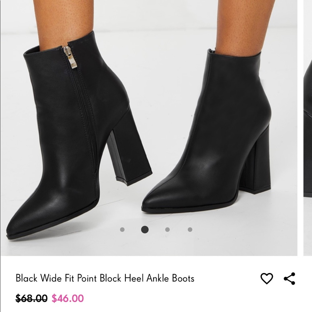 Pretty Little Thing Black Wide Fit Ankle Booties